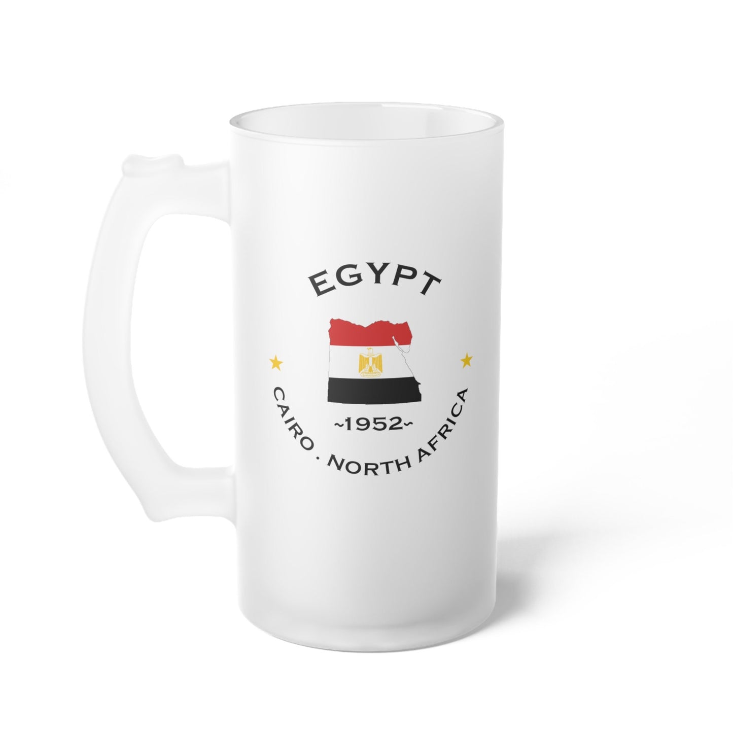 Egyptian  Frosted Glass Beer Mug