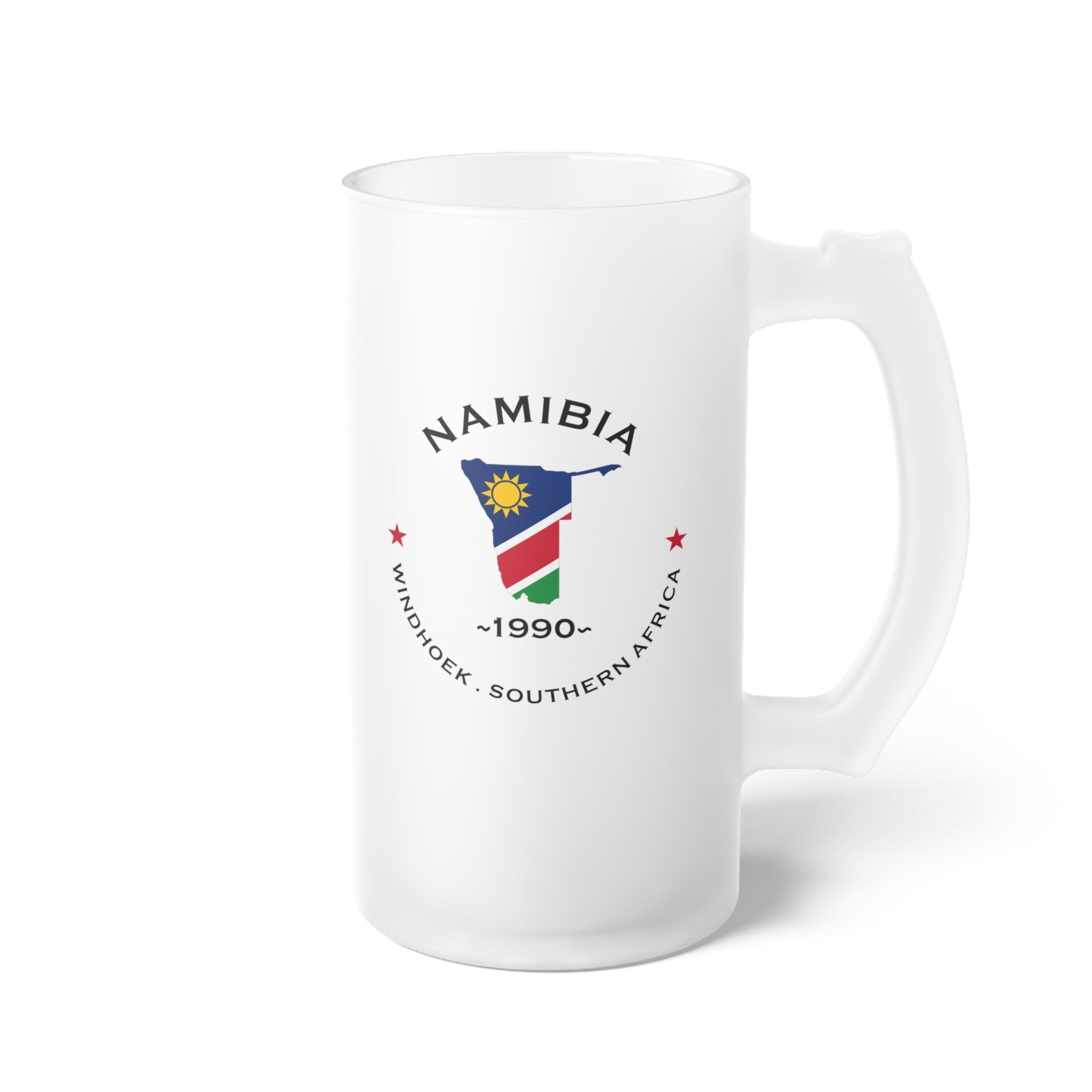 Namibia  Frosted Glass Beer Mug