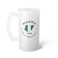 Nigeria  Frosted Glass Beer Mug