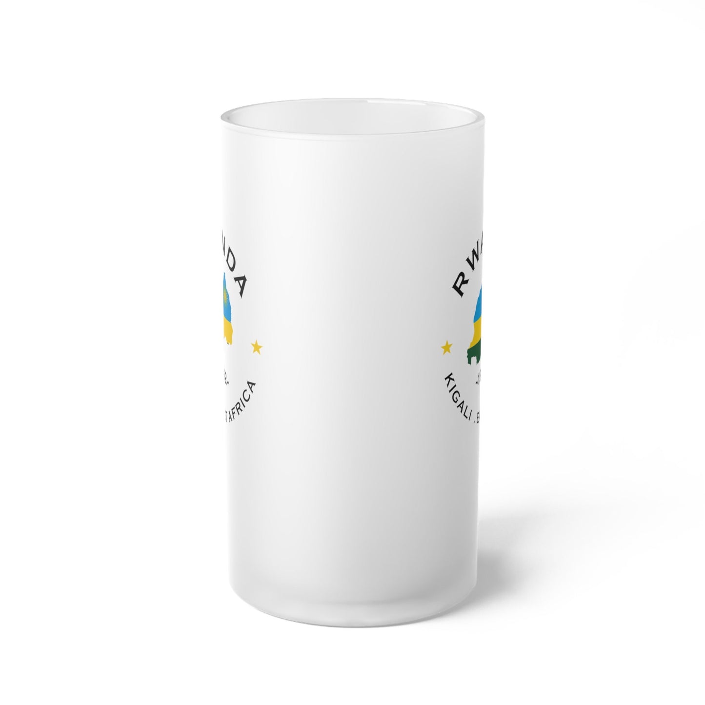 Rwanda  Frosted Glass Beer Mug