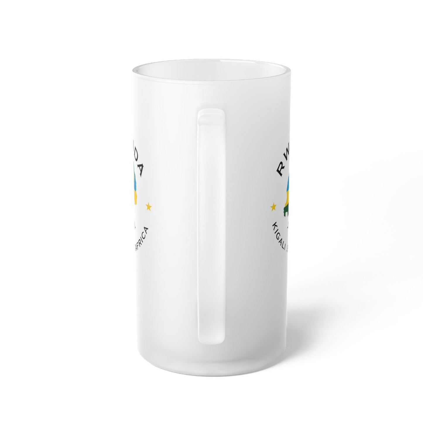 Rwanda  Frosted Glass Beer Mug