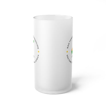 Sao Tome and Principe  Frosted Glass Beer Mug