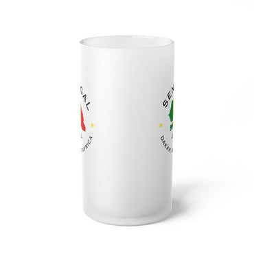 Senegal  Frosted Glass Beer Mug