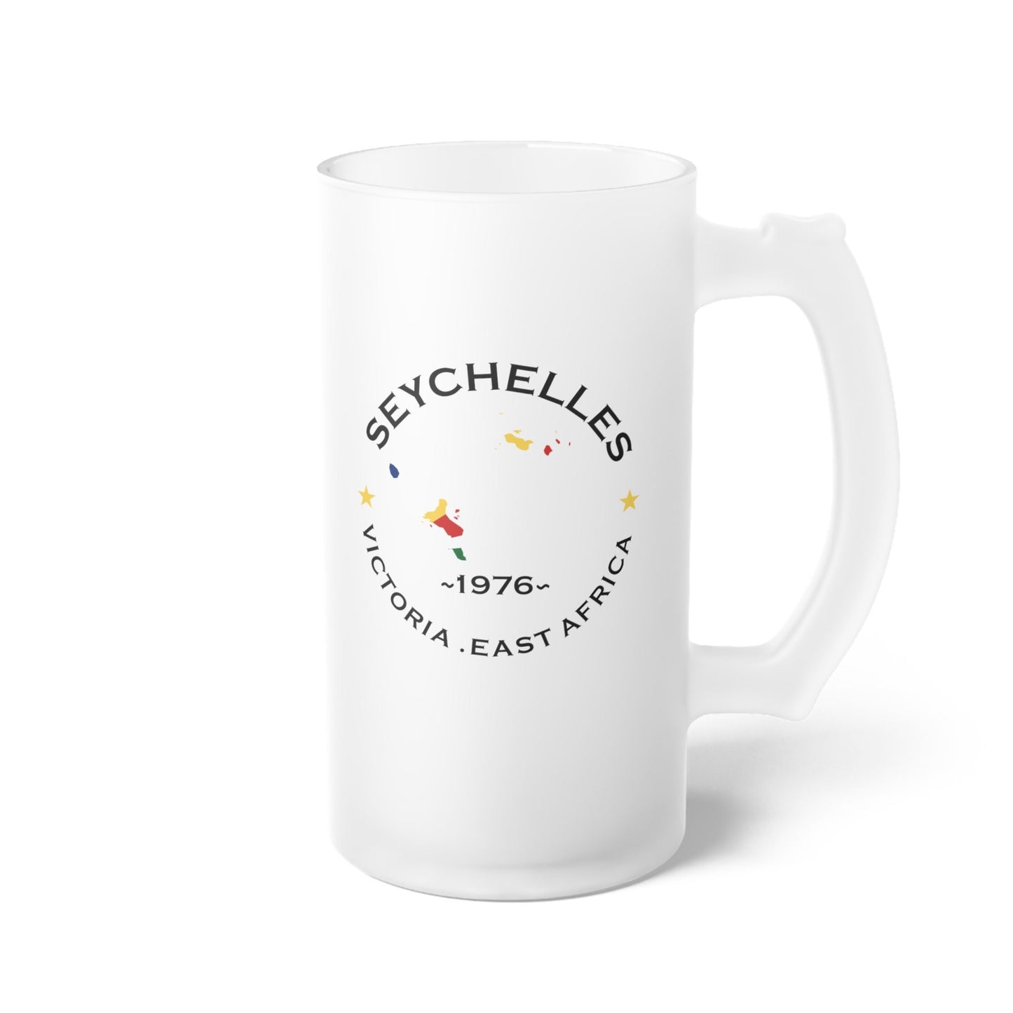 Seychelles  Frosted Glass Beer Mug