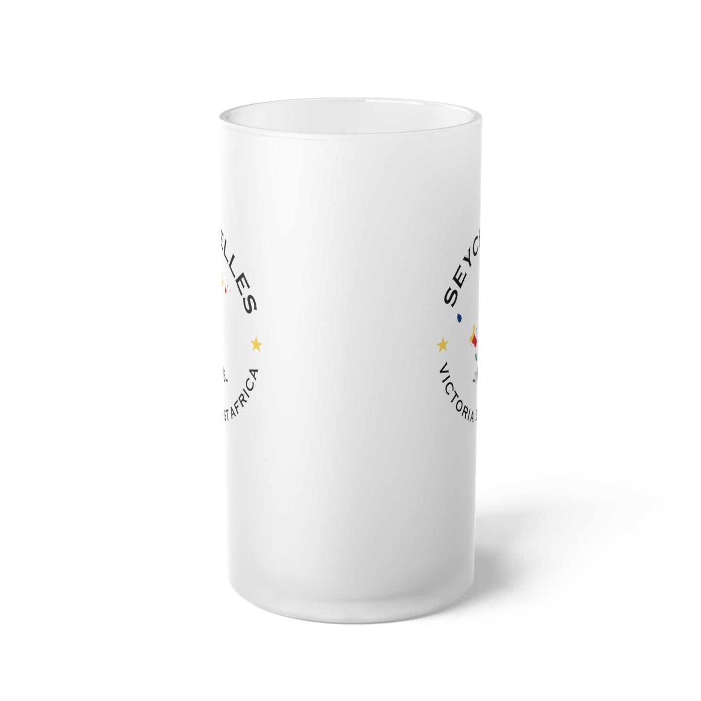 Seychelles  Frosted Glass Beer Mug