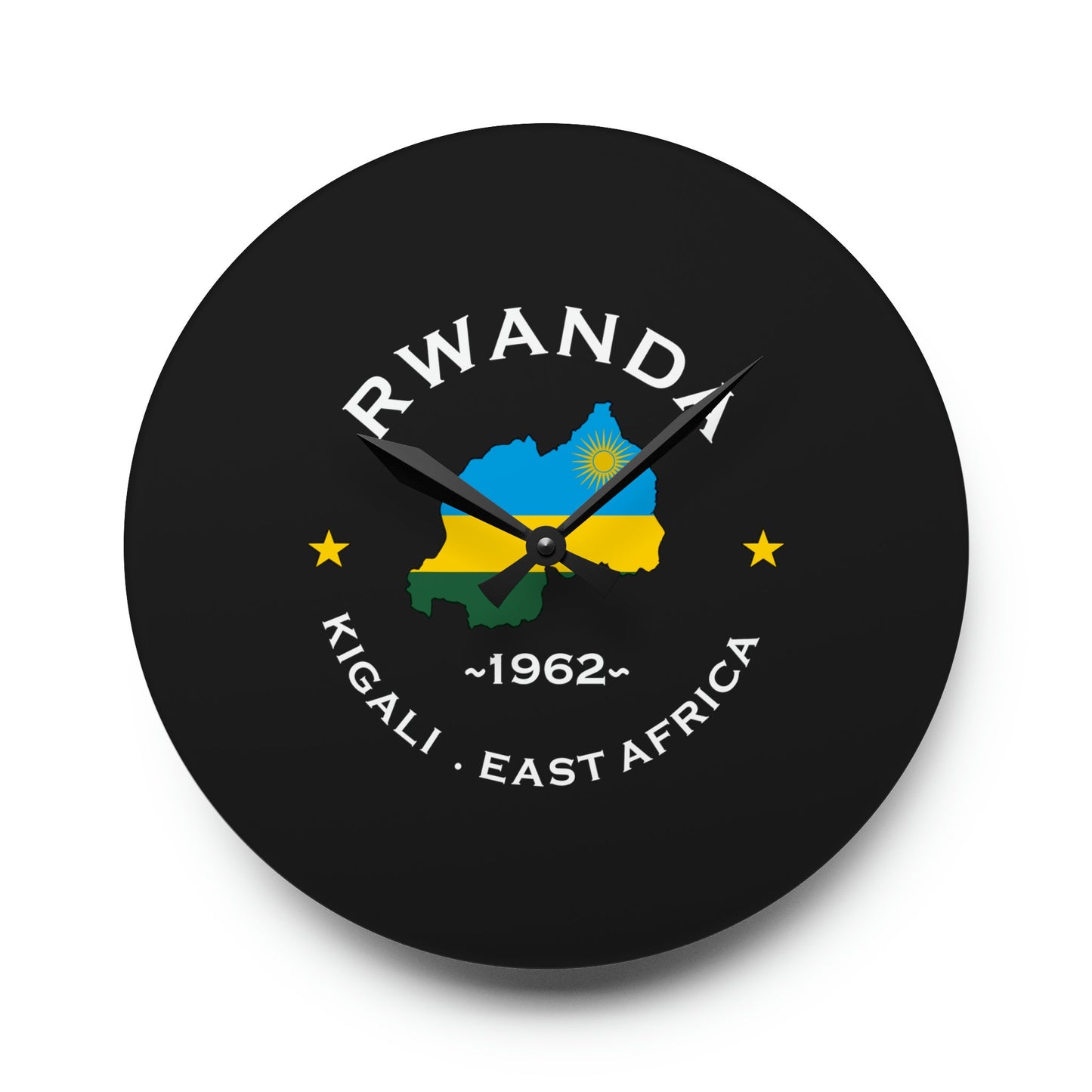 Rwanda Inspired Acrylic Wall Clock