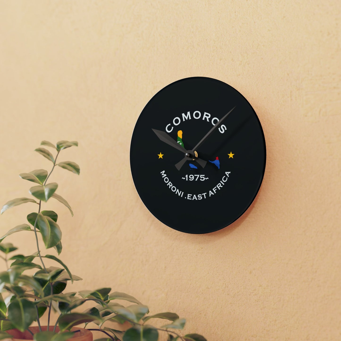 Comoros Acrylic Wall Clock