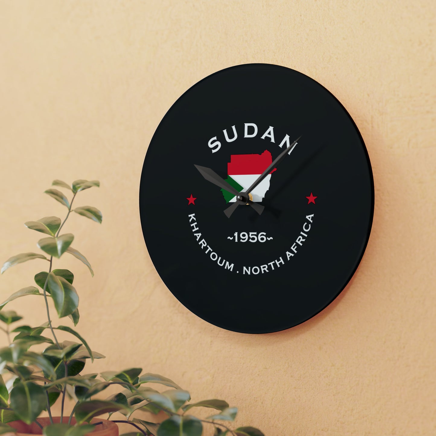 Sudan Inspired Acrylic Wall Clock