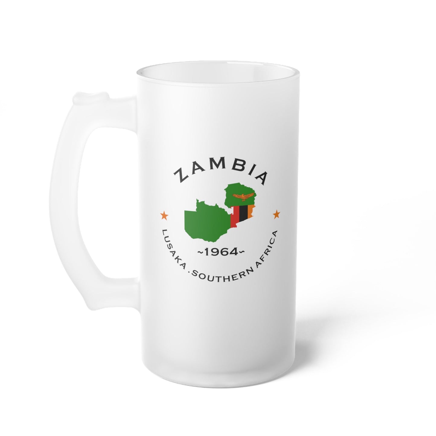 Zambia Frosted Glass Beer Mug