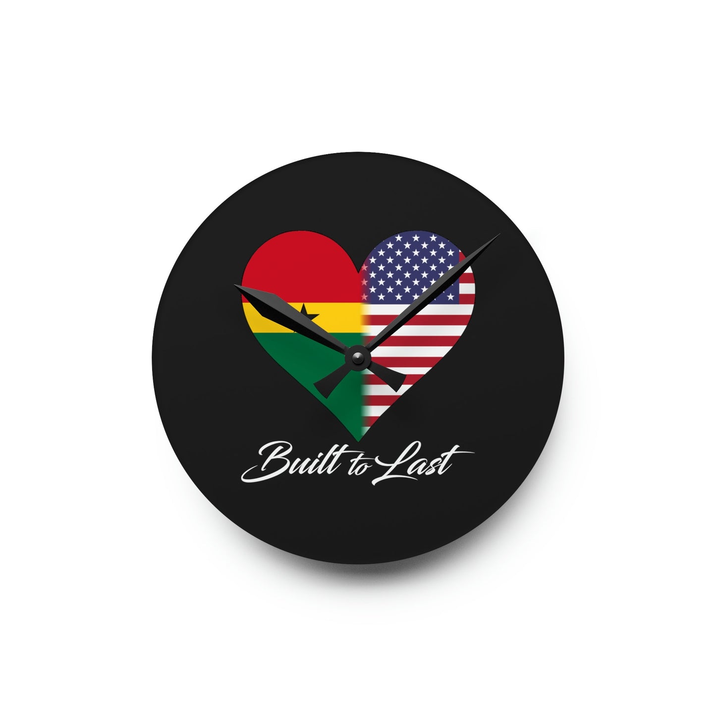 Ghana/ USA Interracial Inspired Acrylic Wall Clock