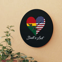 Ghana/ USA Interracial Inspired Acrylic Wall Clock