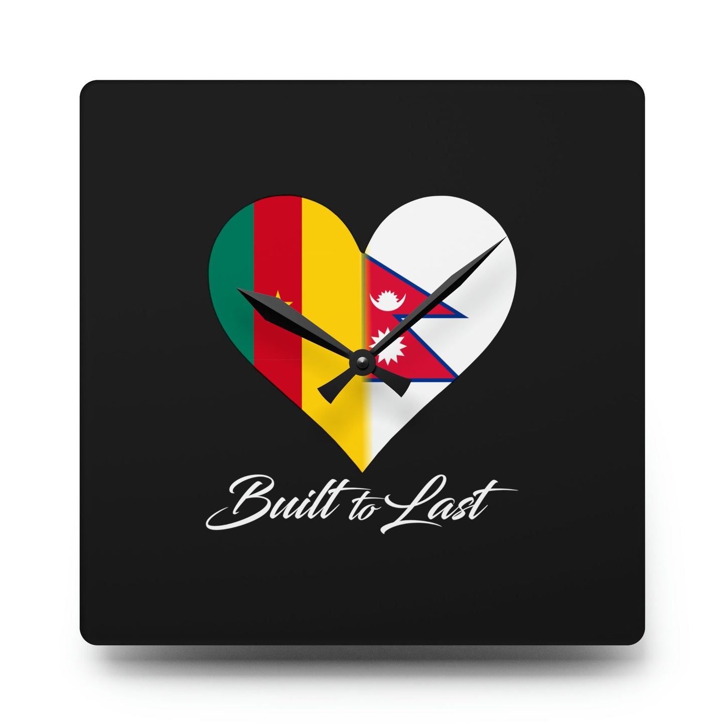 Cameroon/Nepal Interracial Inspired Acrylic Wall Clock