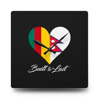 Cameroon/Nepal Interracial Inspired Acrylic Wall Clock