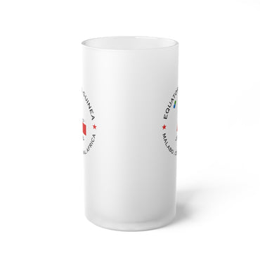 Equatorial Guinea  Frosted Glass Beer Mug