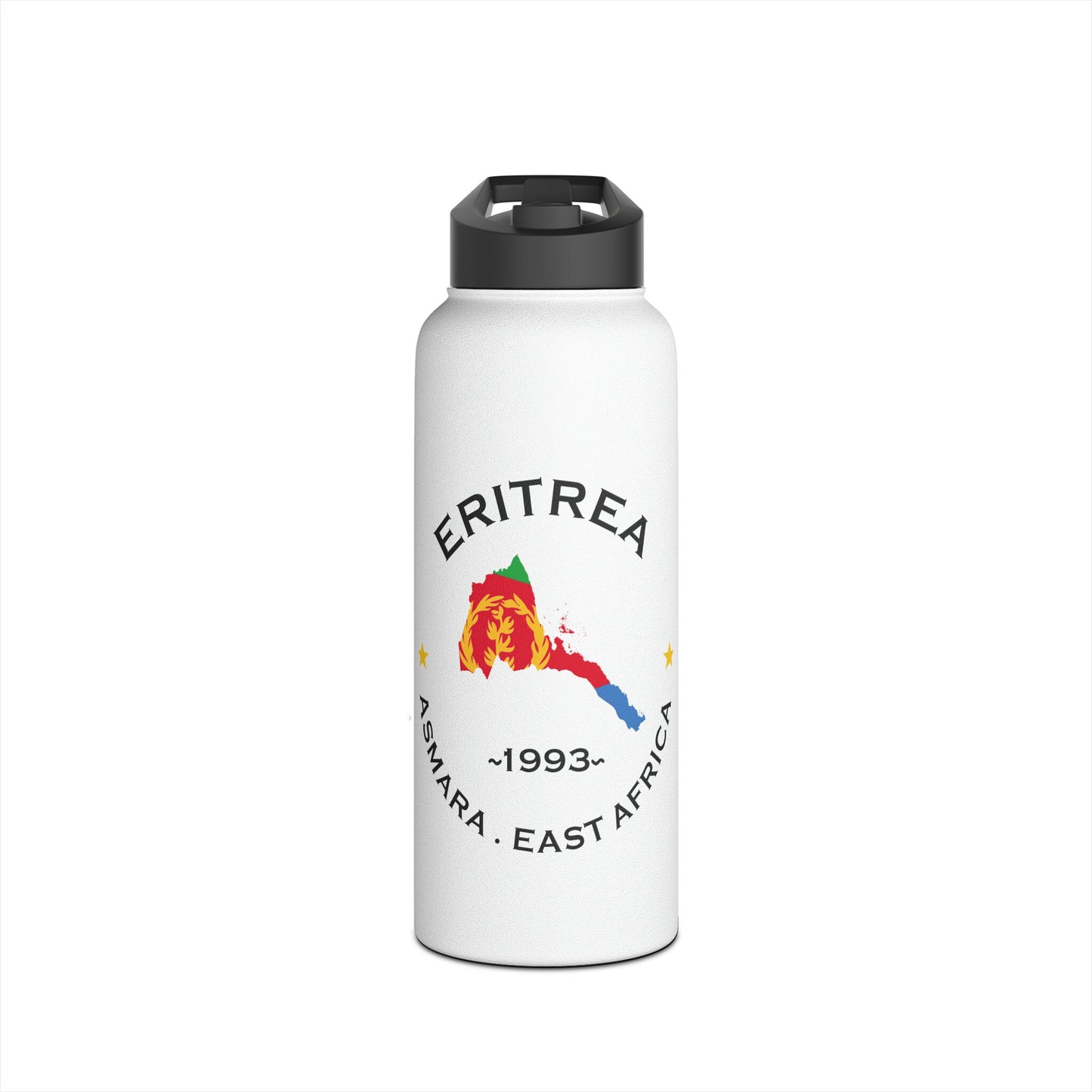 Eritrea Steel Water Bottle, Standard Lid