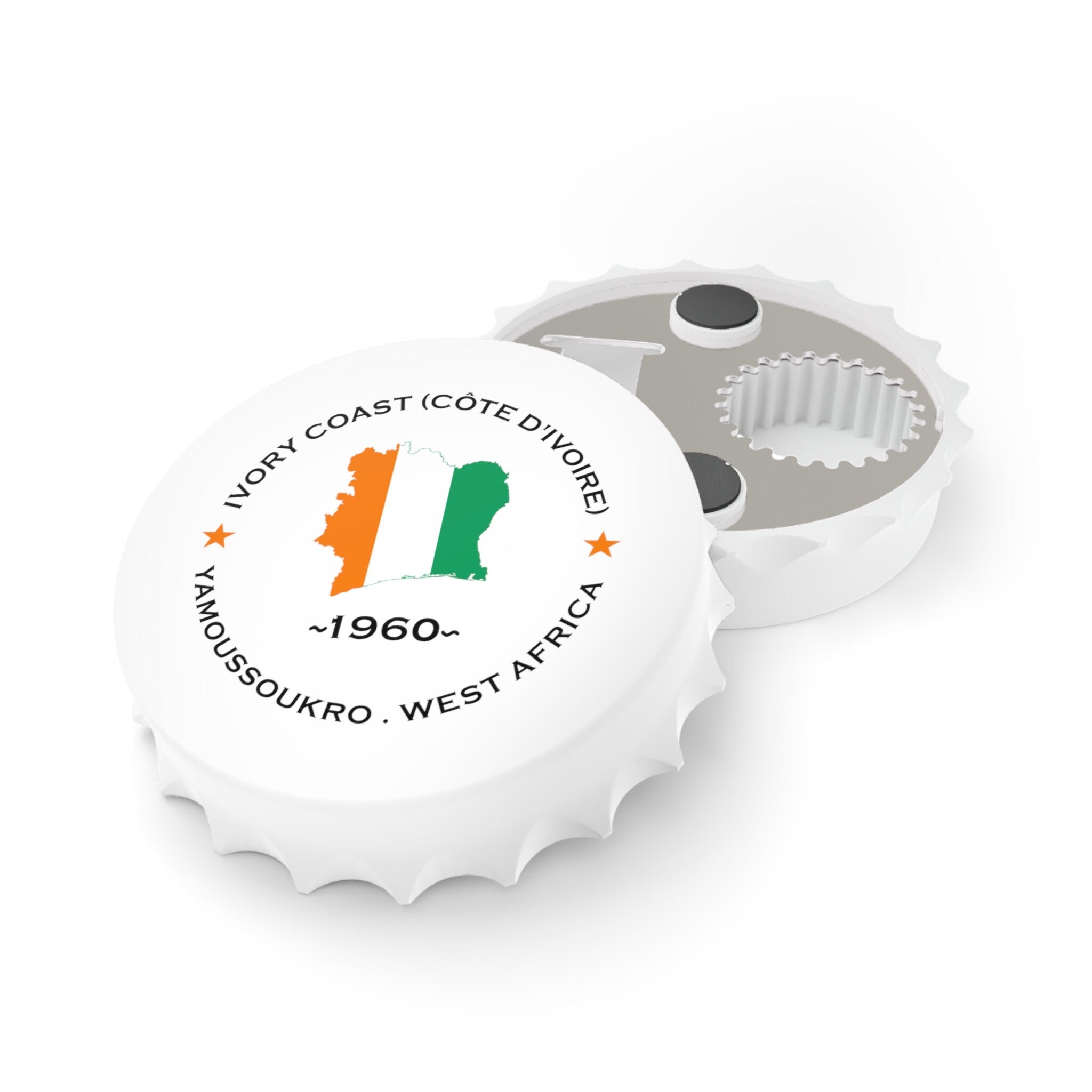 Ivory Coast Inspired Bottle Opener: Unique African Graduation Gift and Fridge Magnet