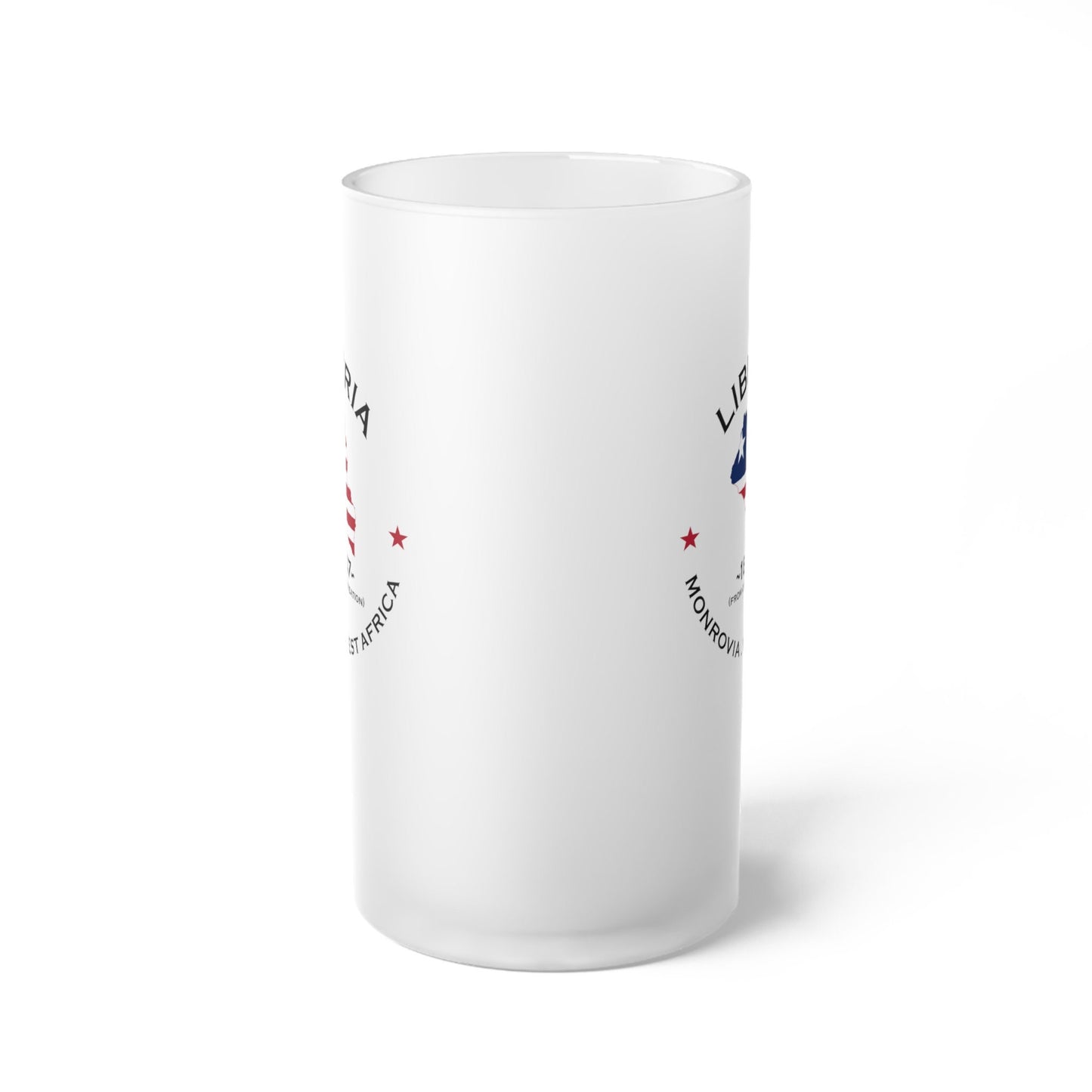 Liberia  Frosted Glass Beer Mug