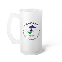 Lesotho  Frosted Glass Beer Mug