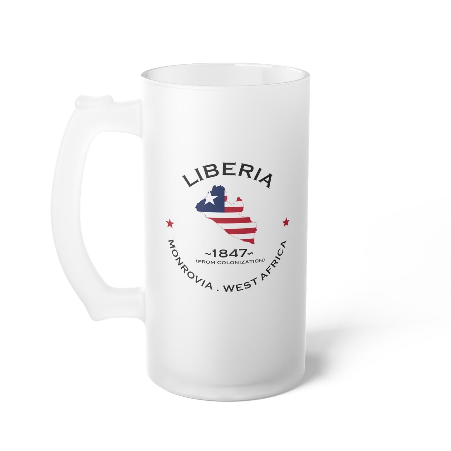 Liberia  Frosted Glass Beer Mug