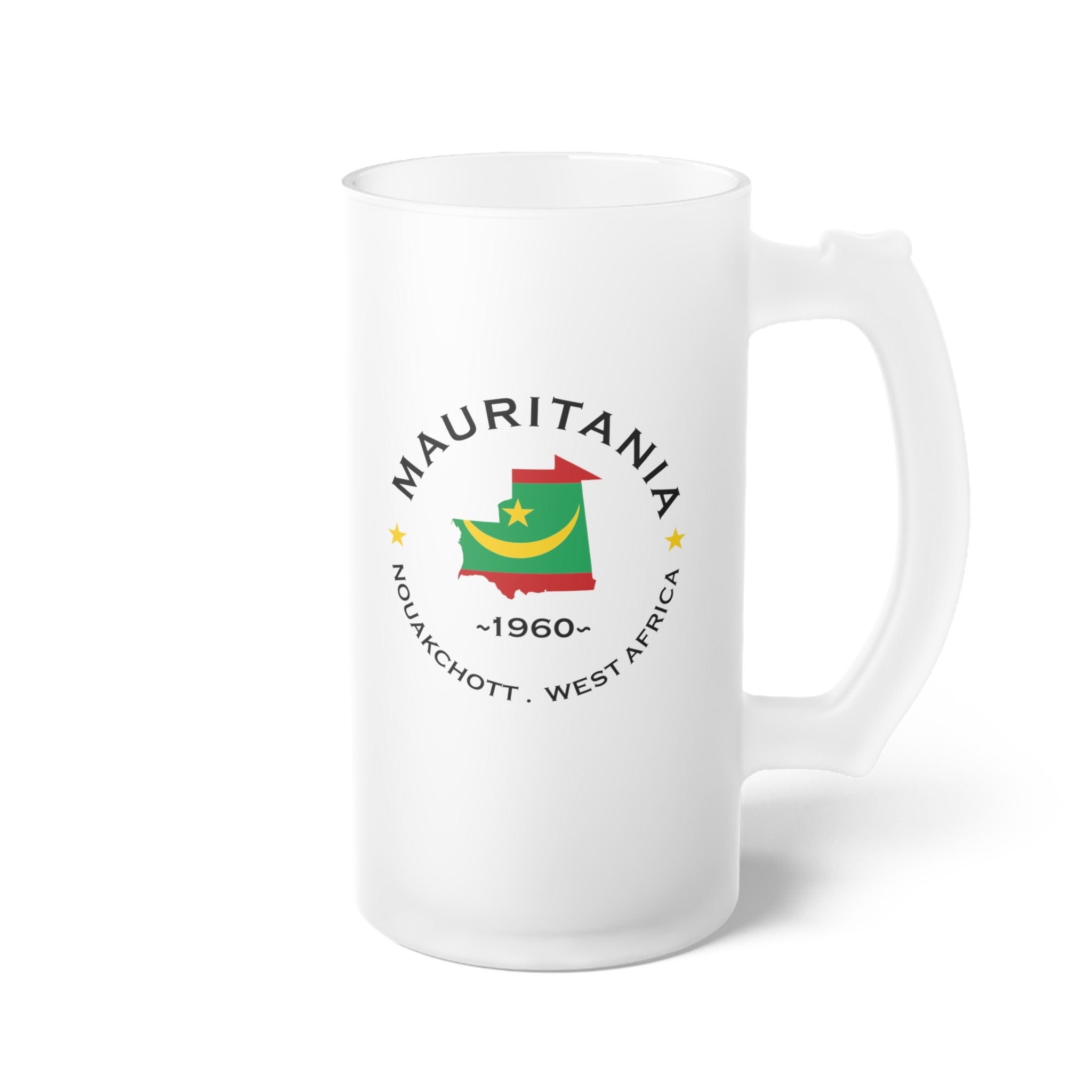 Mauritania  Frosted Glass Beer Mug