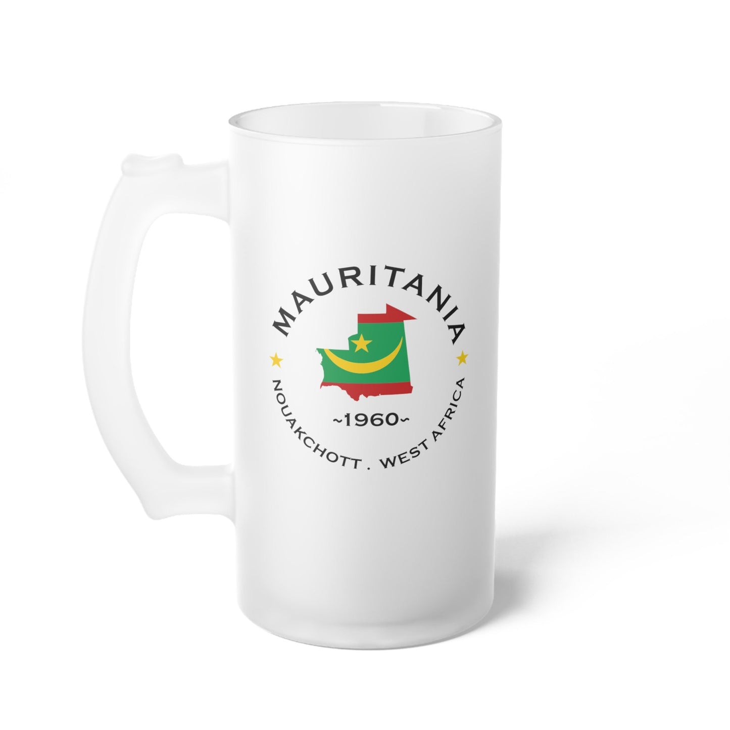 Mauritania  Frosted Glass Beer Mug