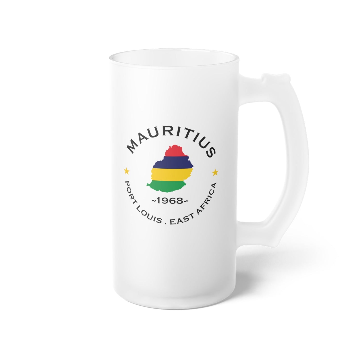 Mauritius  Frosted Glass Beer Mug