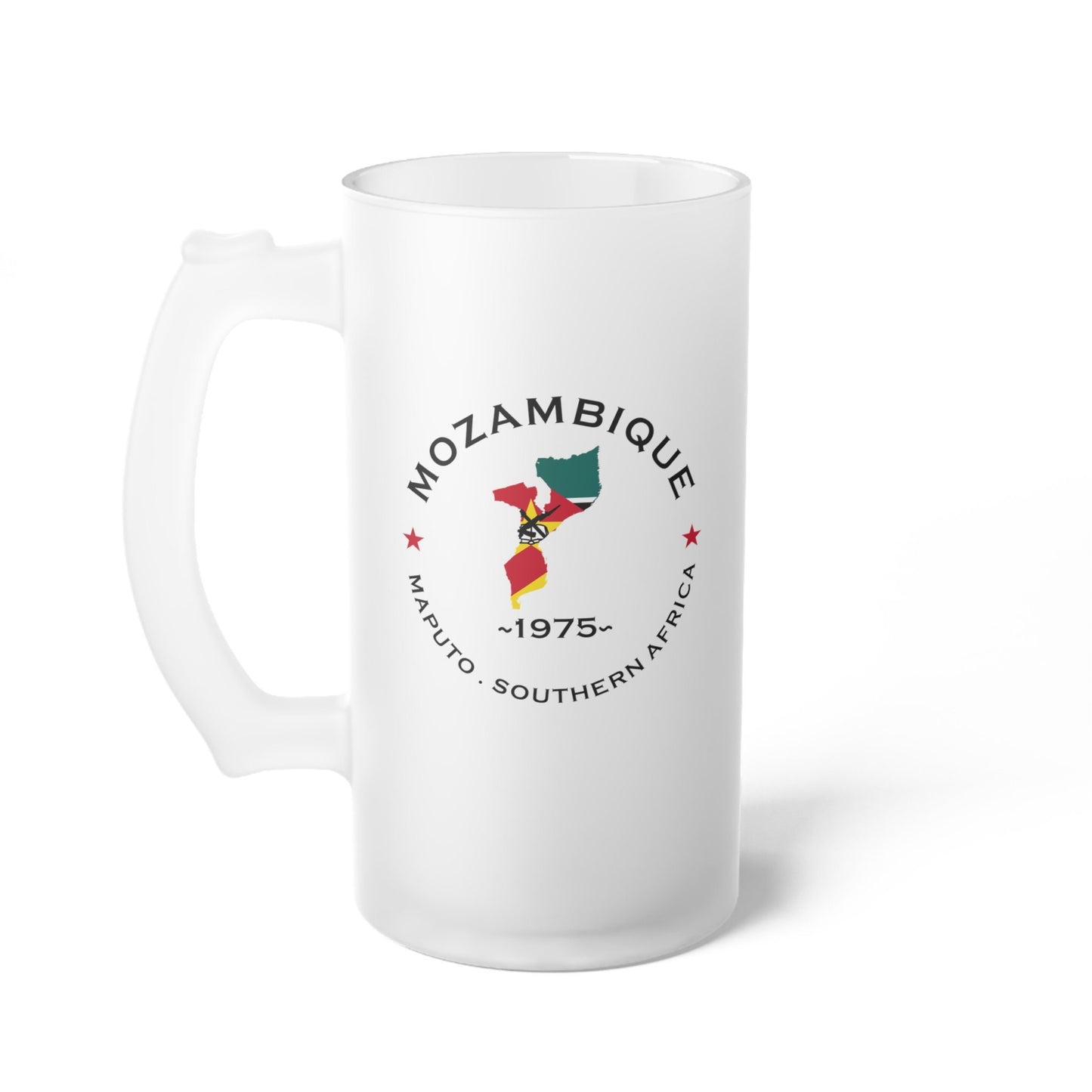 Mozambique  Frosted Glass Beer Mug