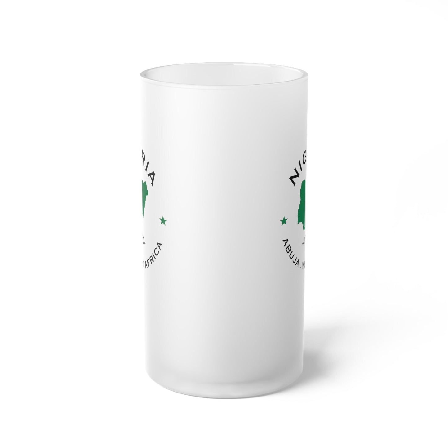 Nigeria  Frosted Glass Beer Mug