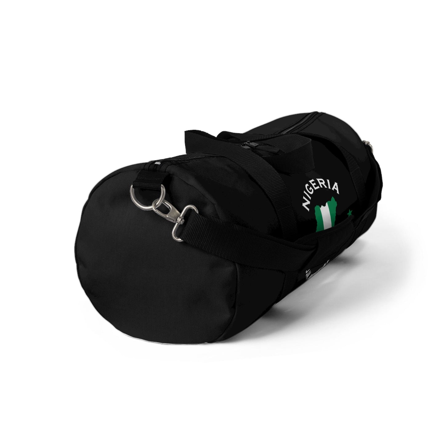 Nigeria Inspired Duffel Bag, Gym Duffle Bag , Black Duffle Bag, Nigeria Flag Canvas Printed Bag