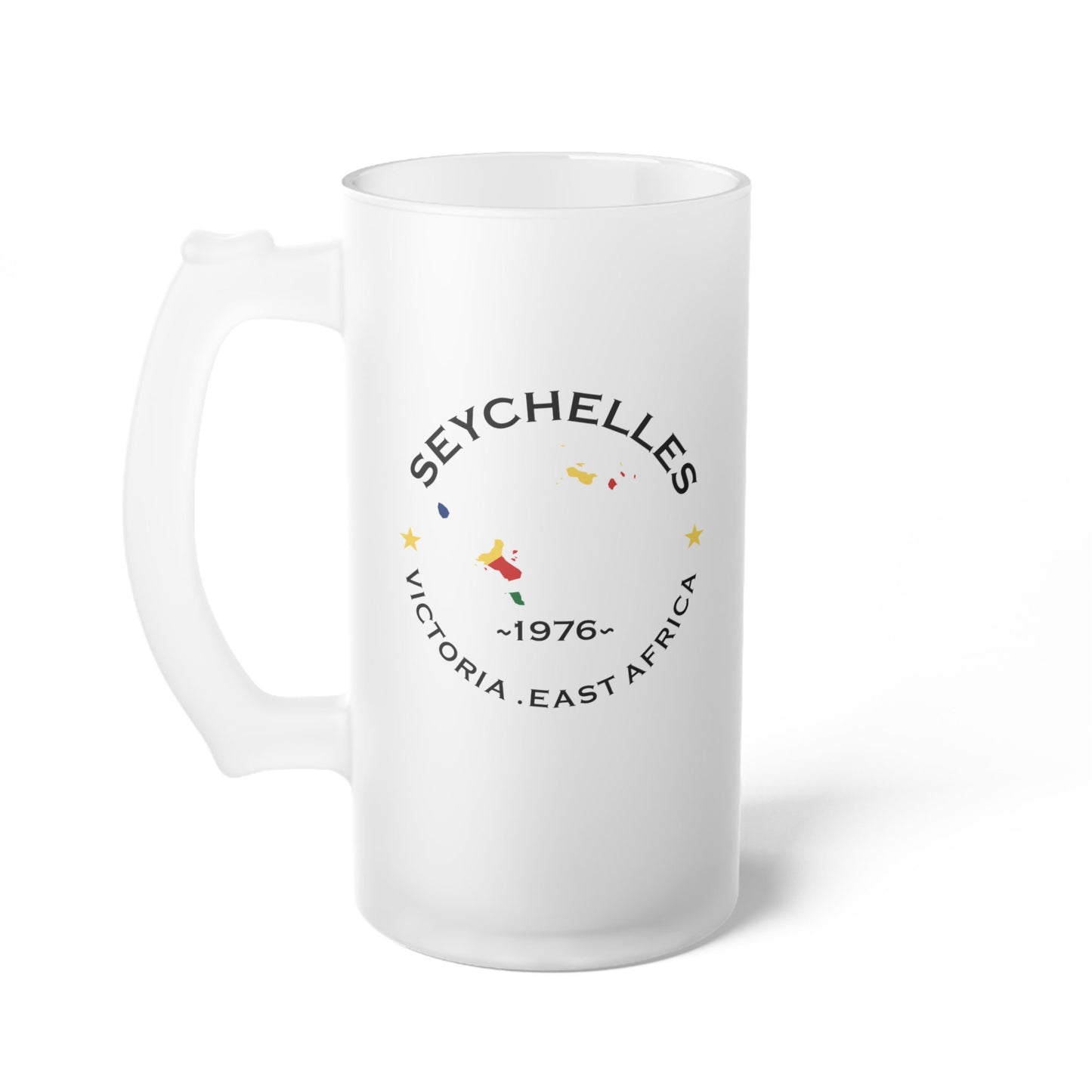 Seychelles  Frosted Glass Beer Mug