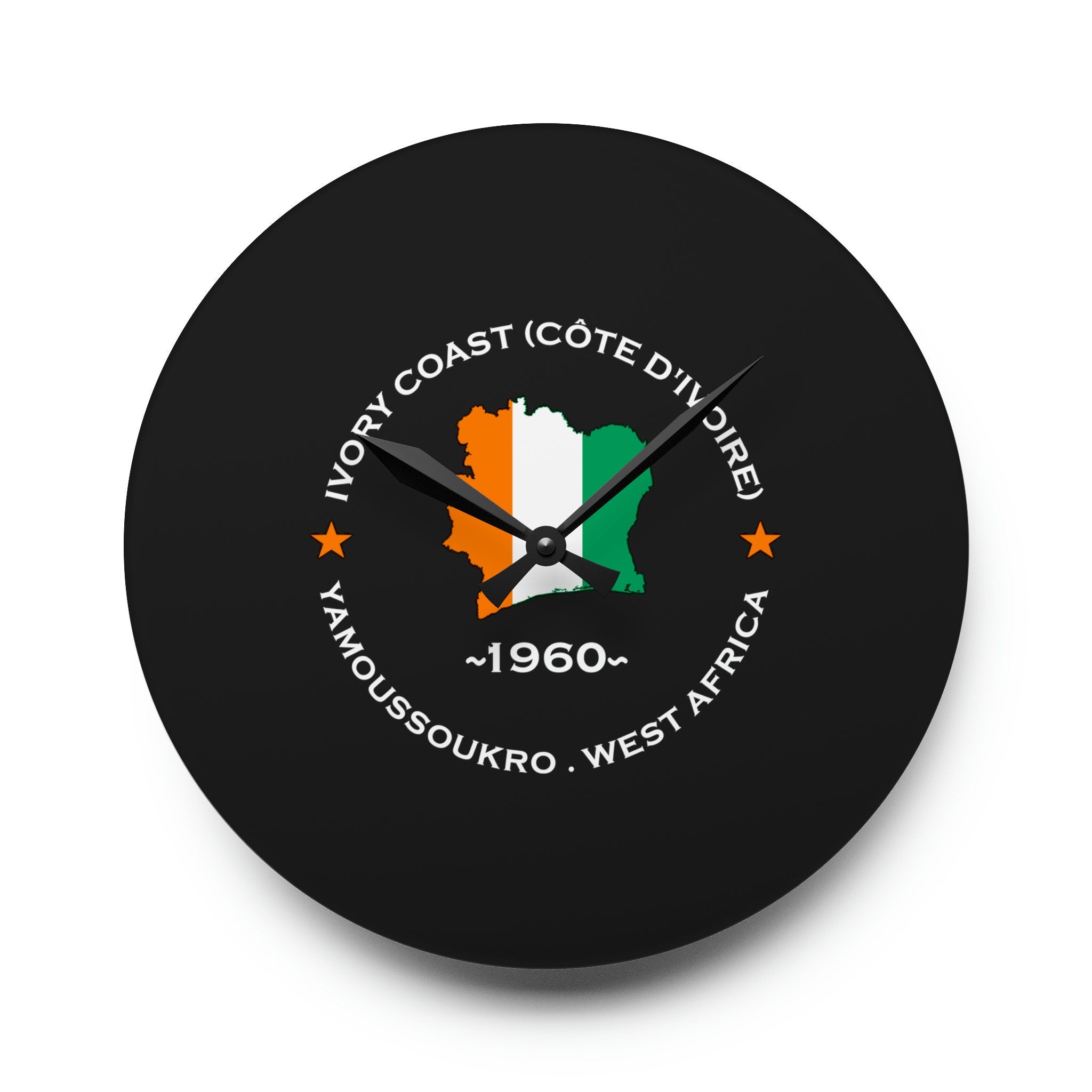 Ivory Coast (Côte d'Ivoire) Acrylic Wall Clock