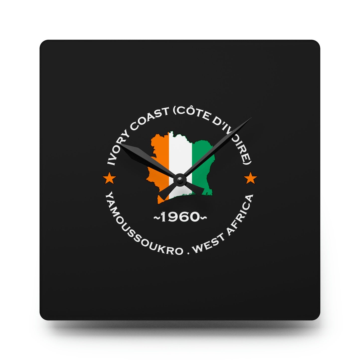 Ivory Coast (Côte d'Ivoire) Acrylic Wall Clock