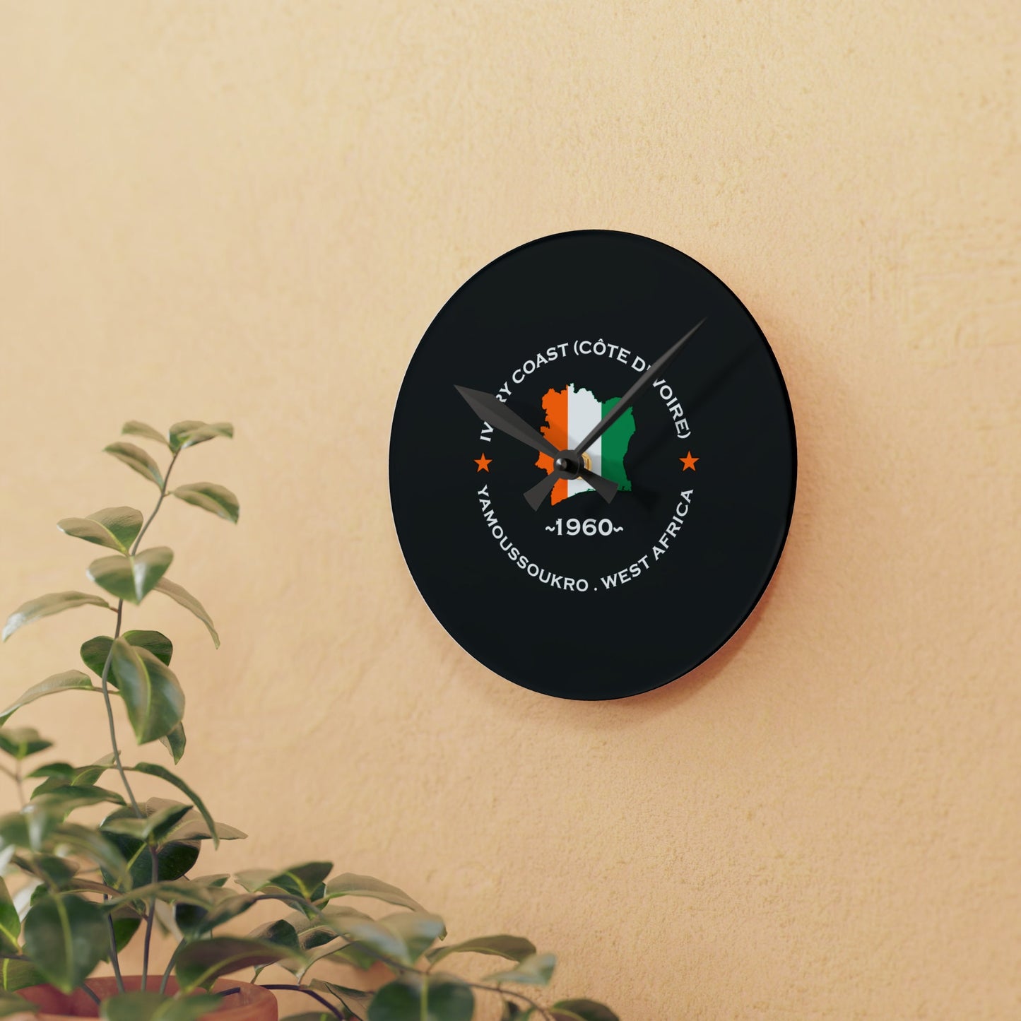 Ivory Coast (Côte d'Ivoire) Acrylic Wall Clock