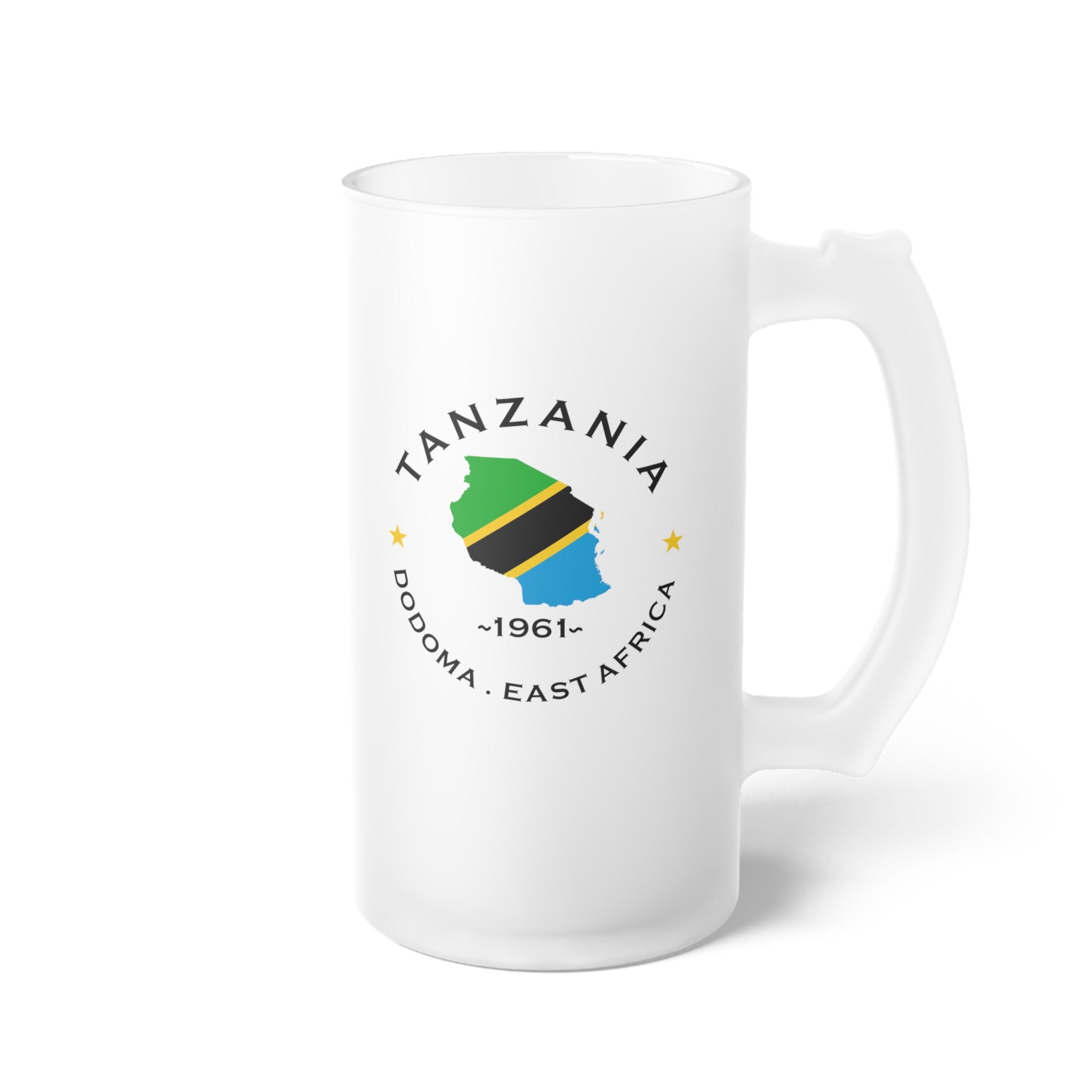 Tanzania  Frosted Glass Beer Mug