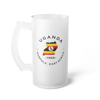 Uganda  Frosted Glass Beer Mug