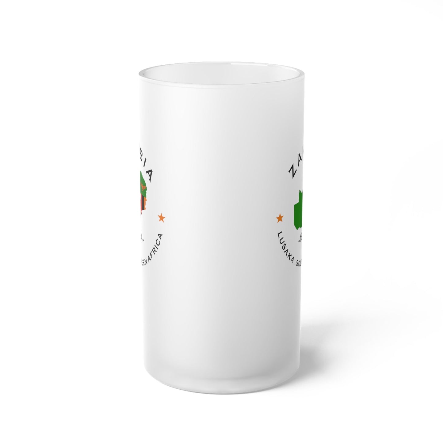 Zambia Frosted Glass Beer Mug