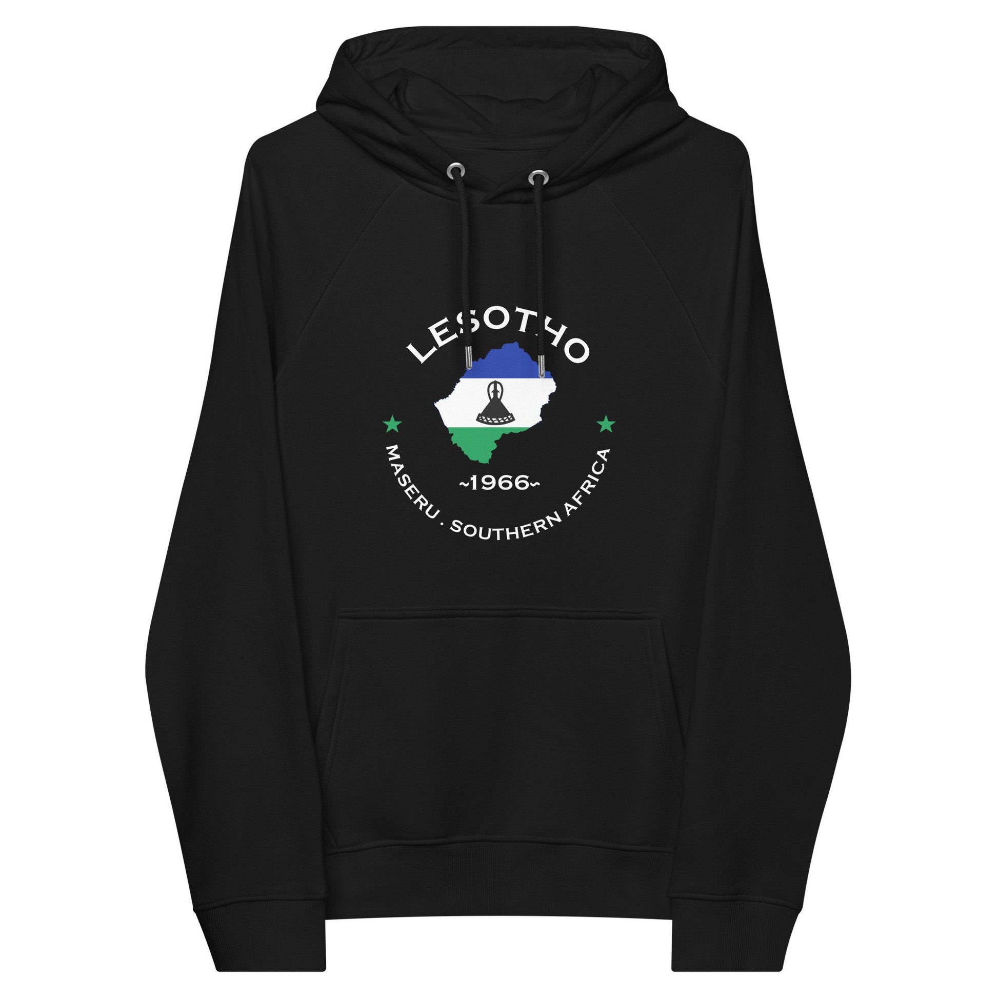 Lesothoan Unisex eco raglan hoodie