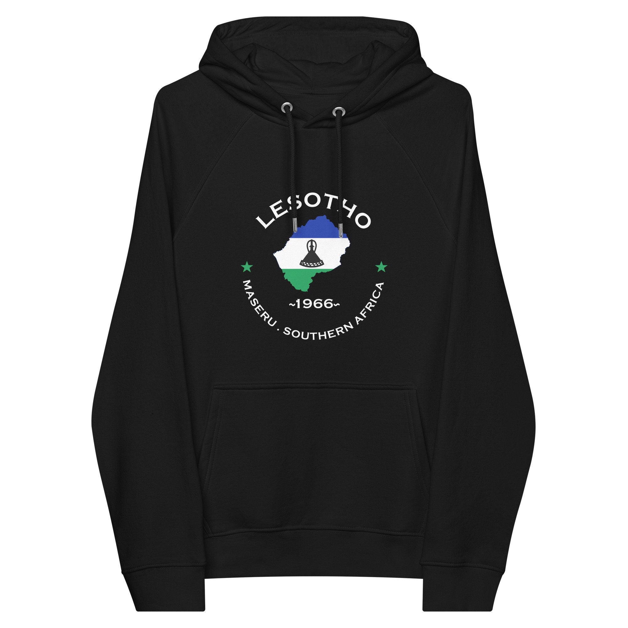 Lesothoan Unisex eco raglan hoodie