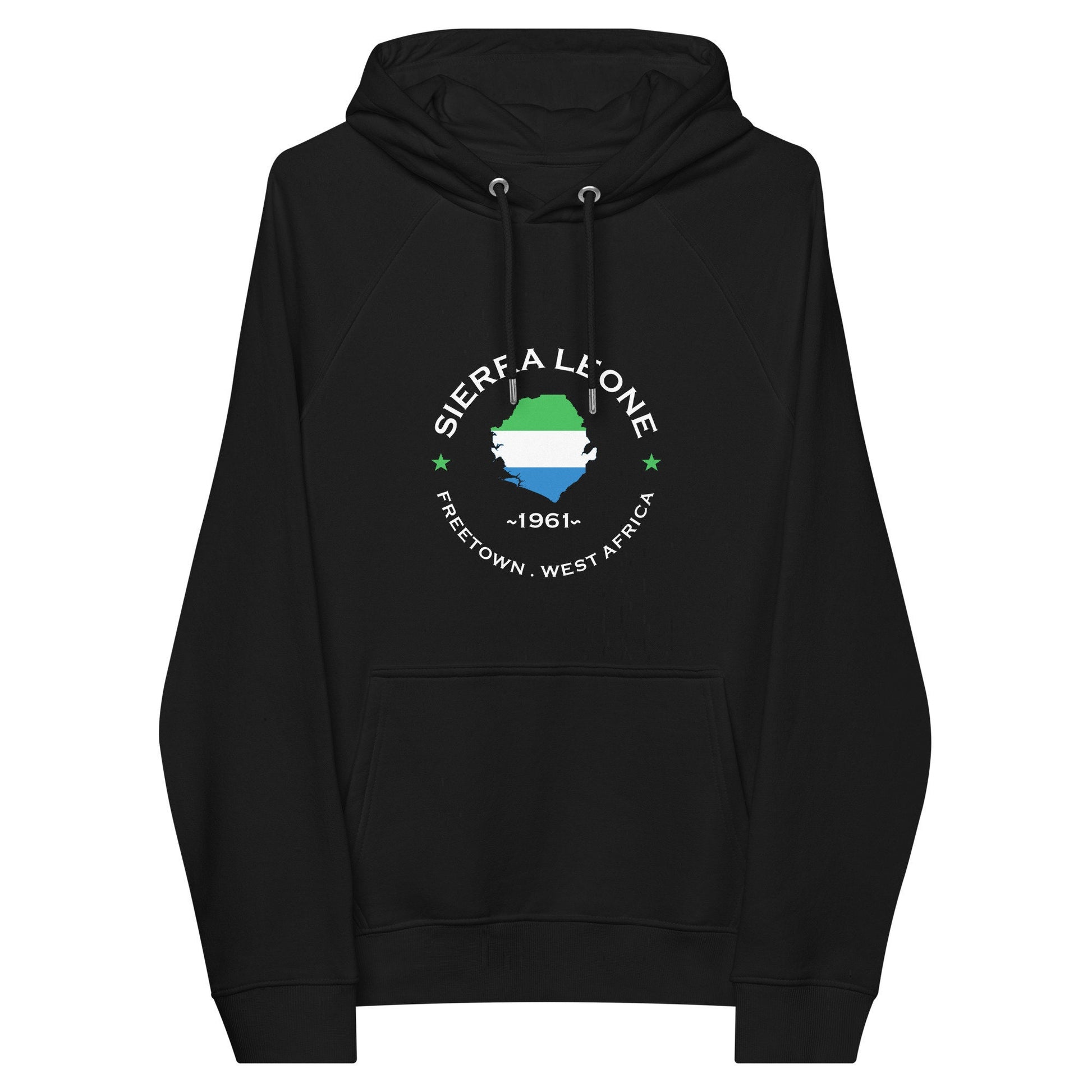 Sierra Leone Unisex eco raglan hoodie