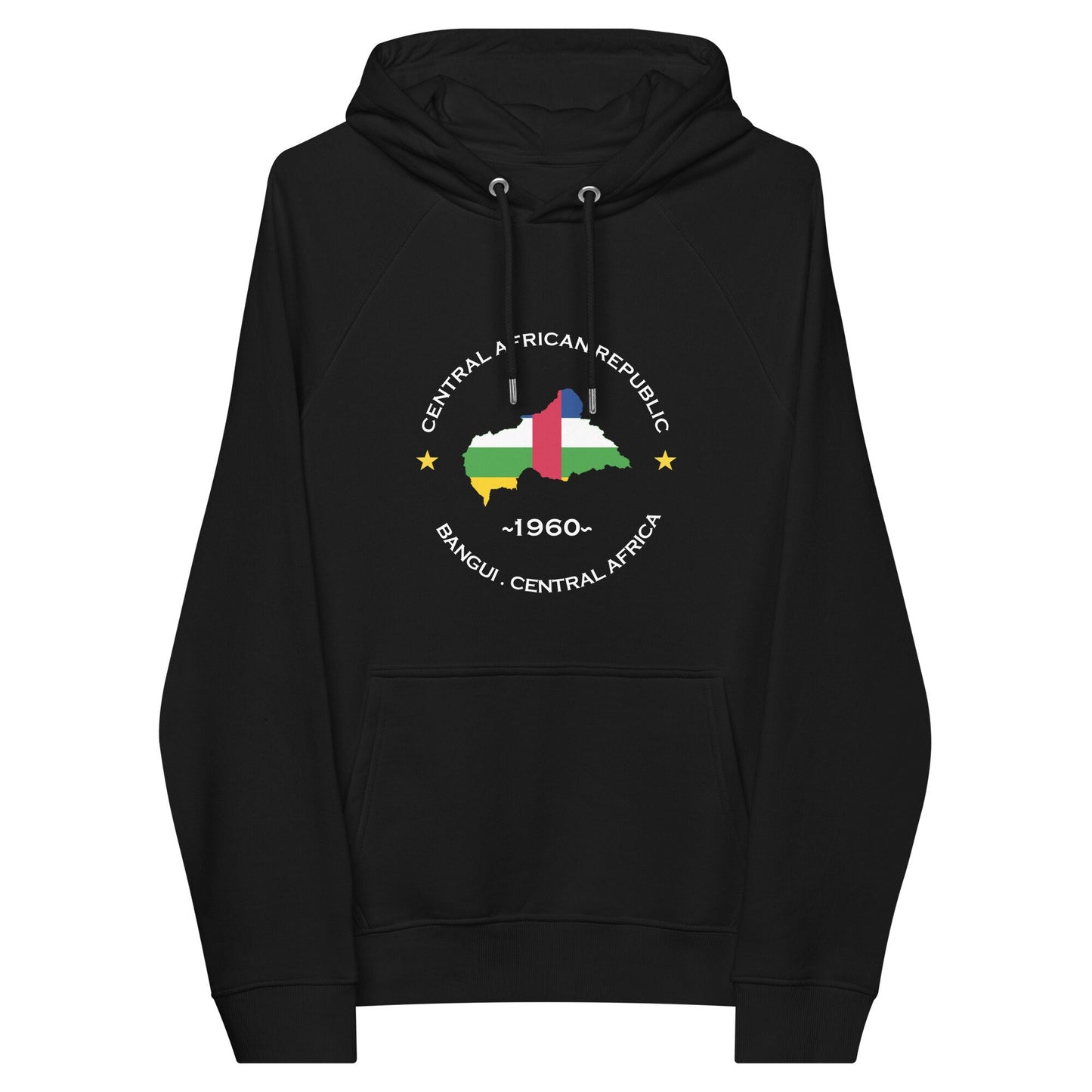 Central African Republic Unisex eco raglan hoodie