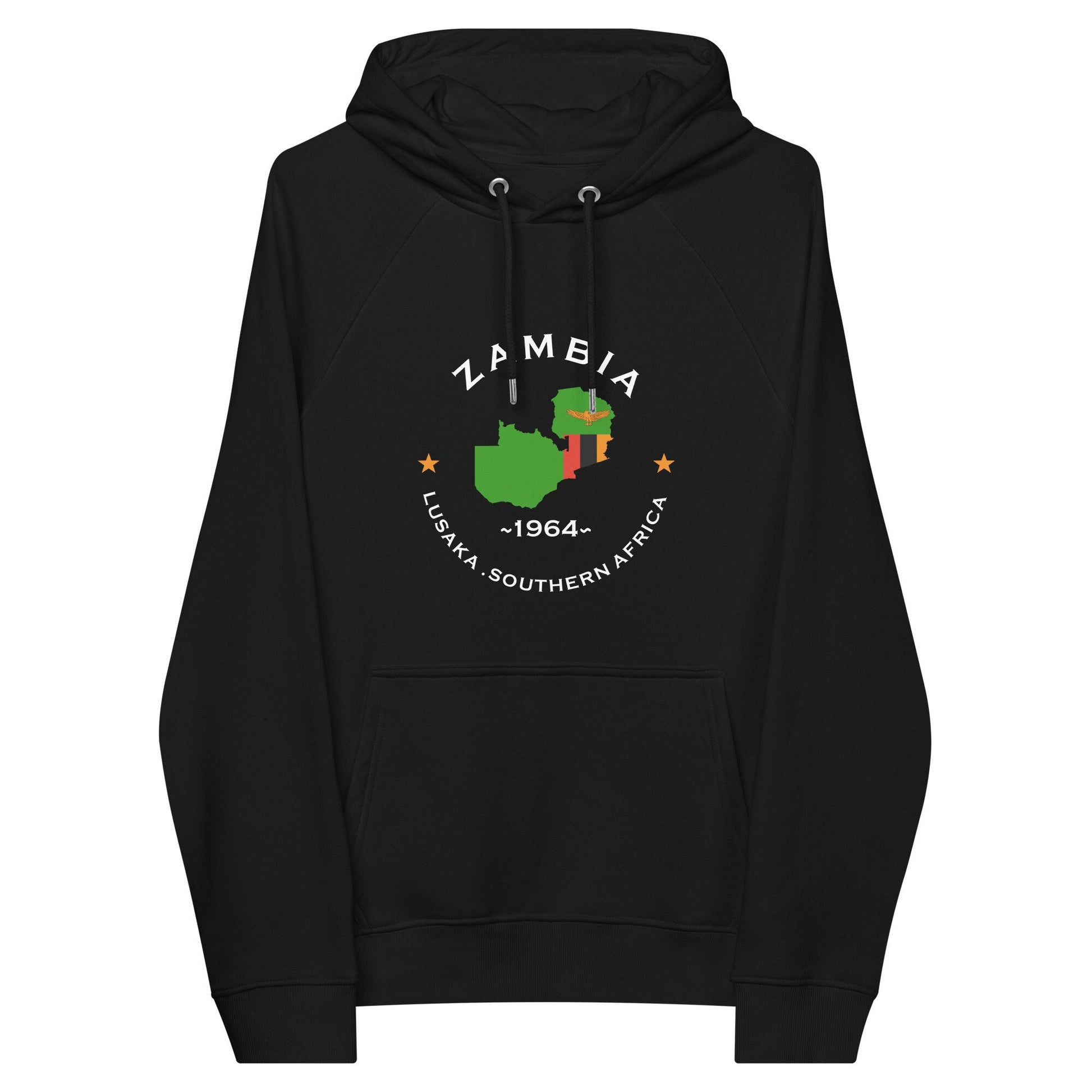 Zambian Unisex eco raglan hoodie