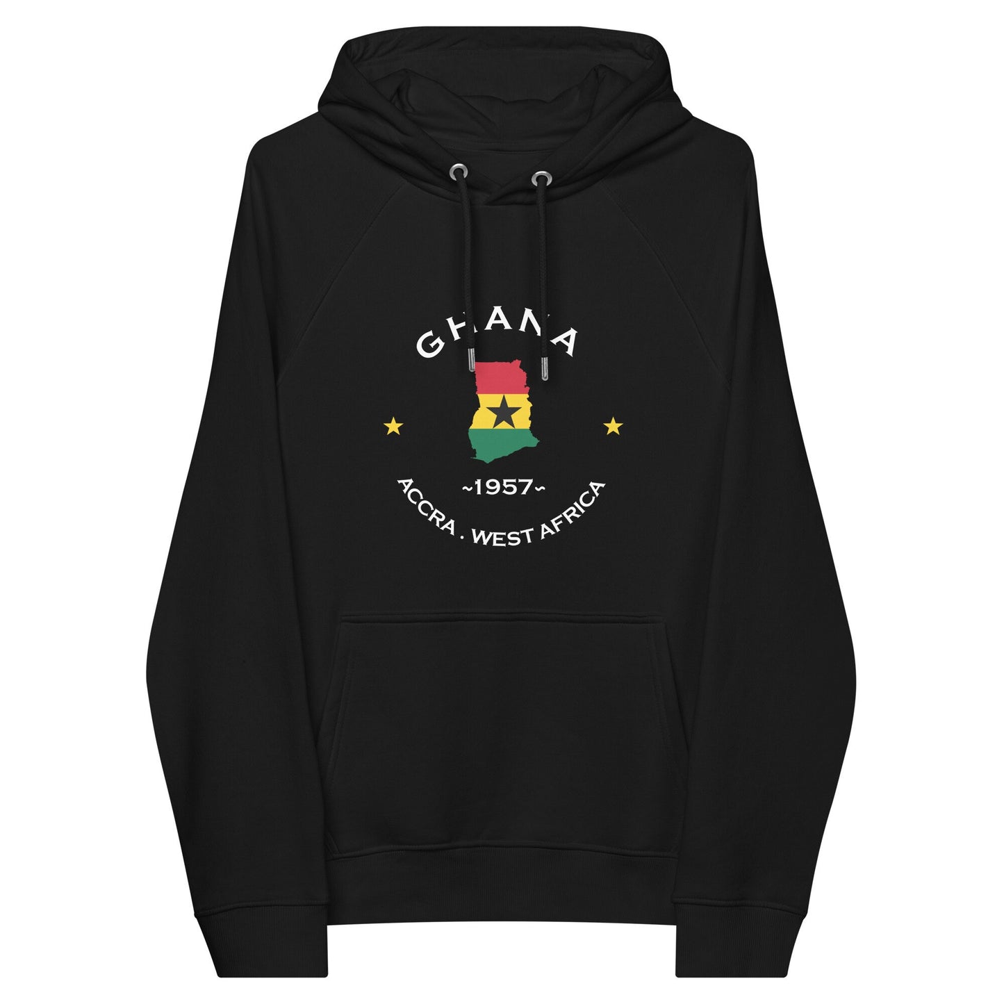 Ghanaian Unisex eco raglan hoodie