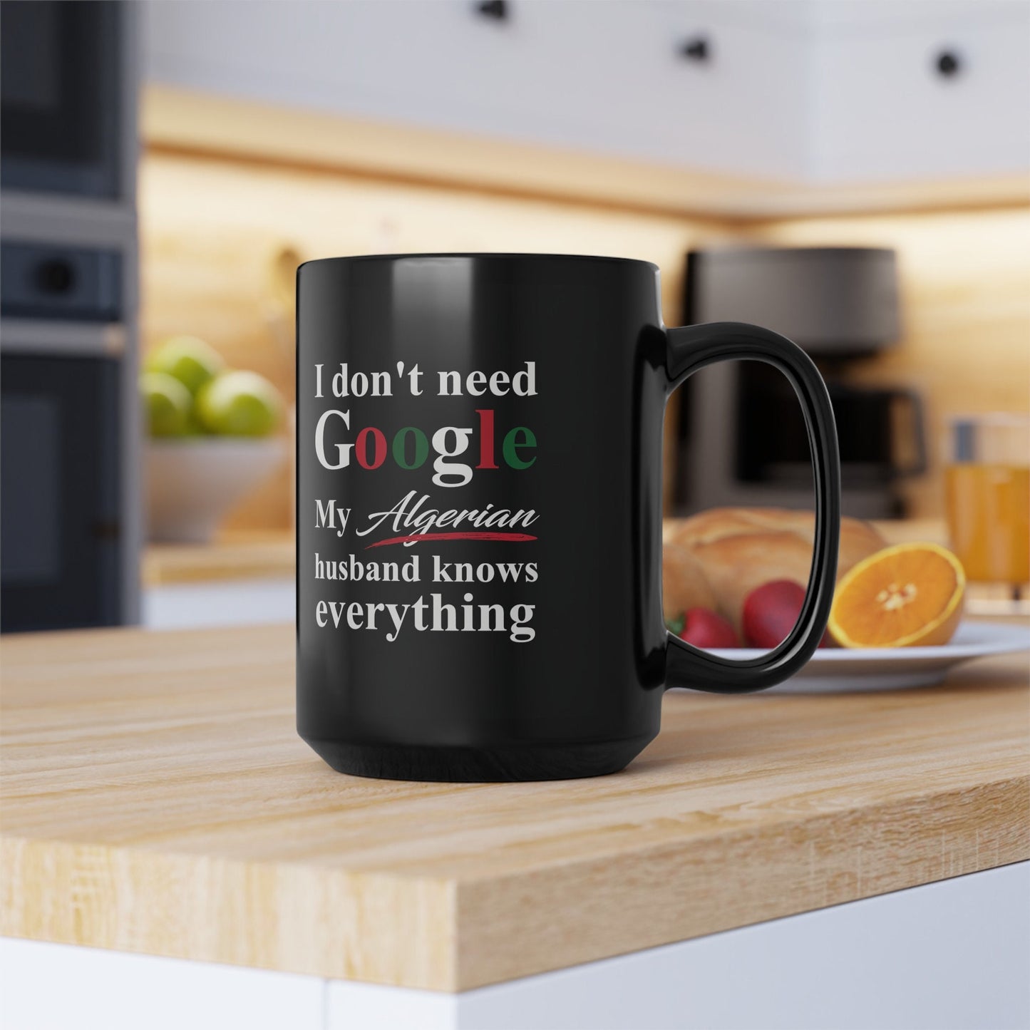 Algerian Funny Dad Black Mug, 15oz