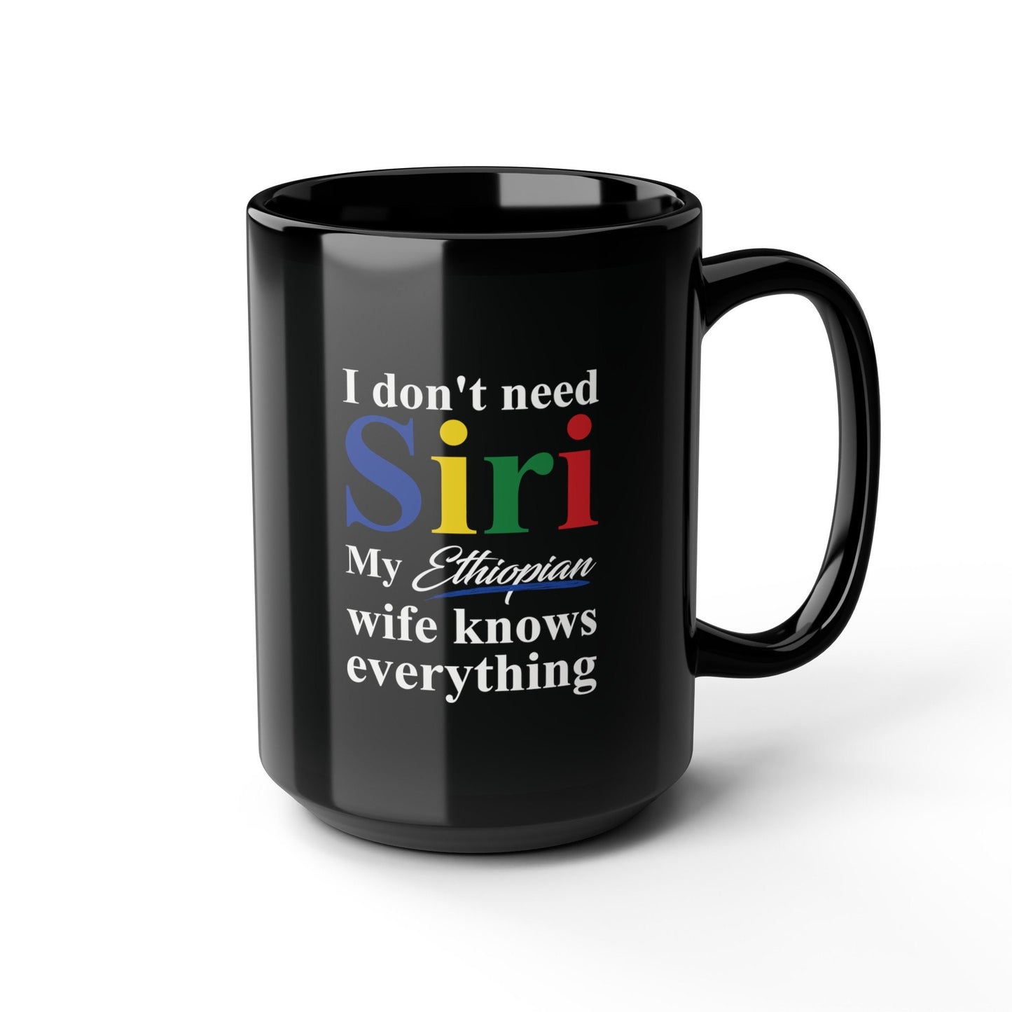 Ethiopian Funny Black Mug, 15oz