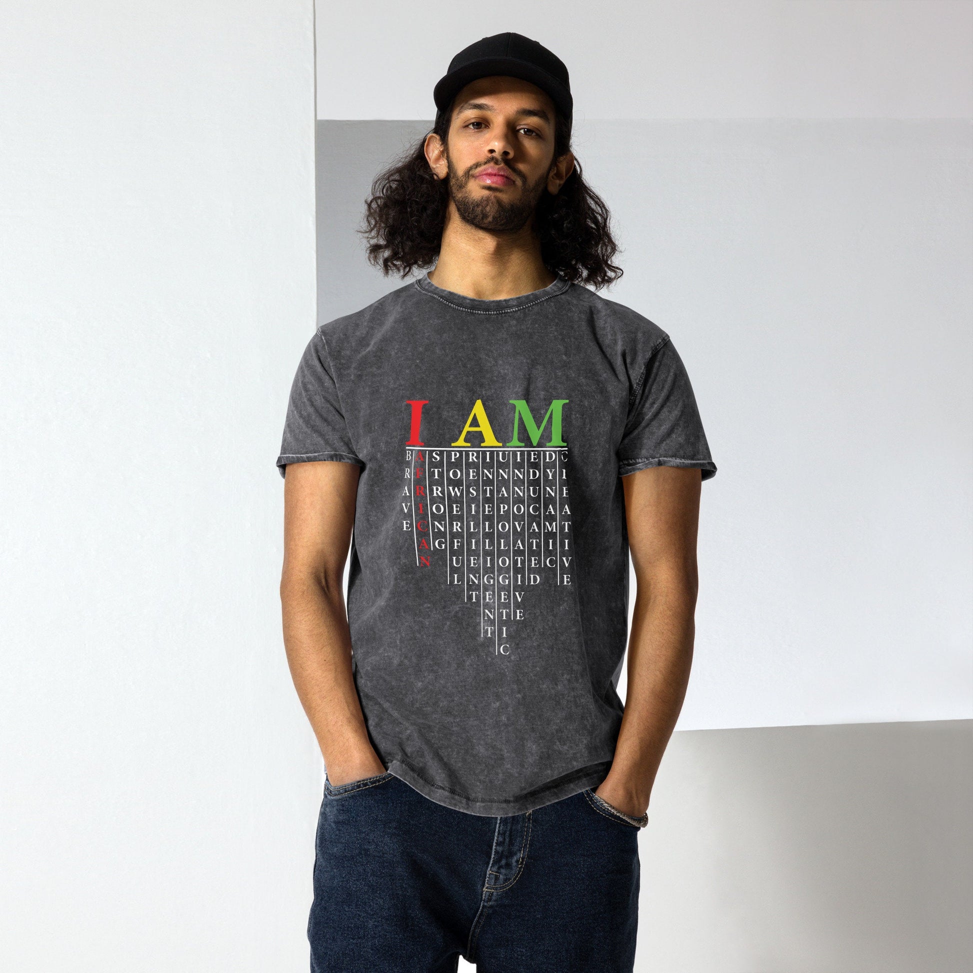 I AM AFRICAN Denim T-Shirt