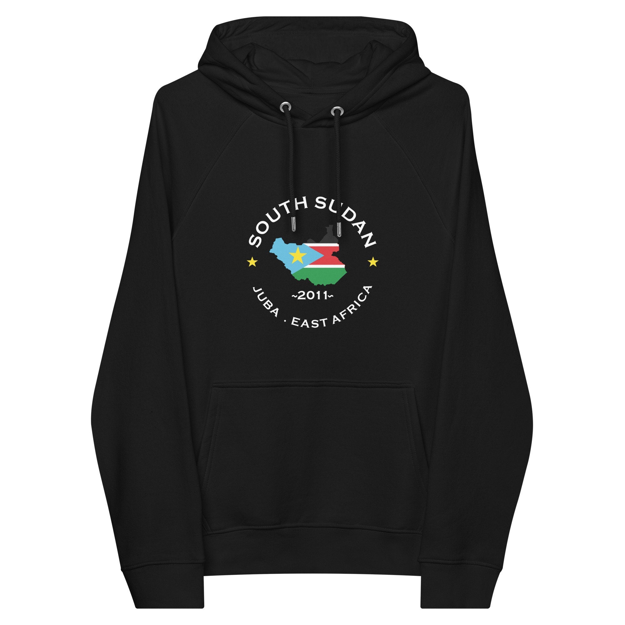 South Sudanese Unisex eco raglan hoodie