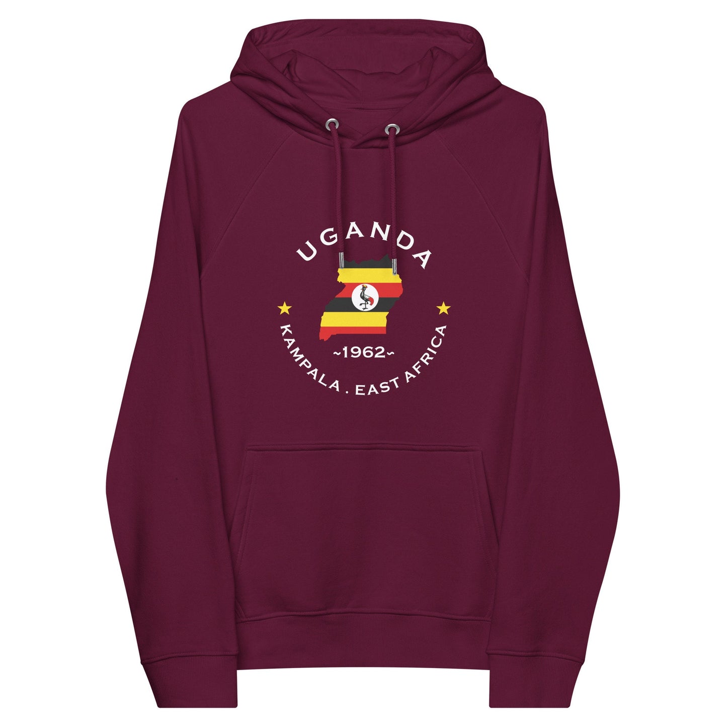 Ugandan Unisex eco raglan hoodie