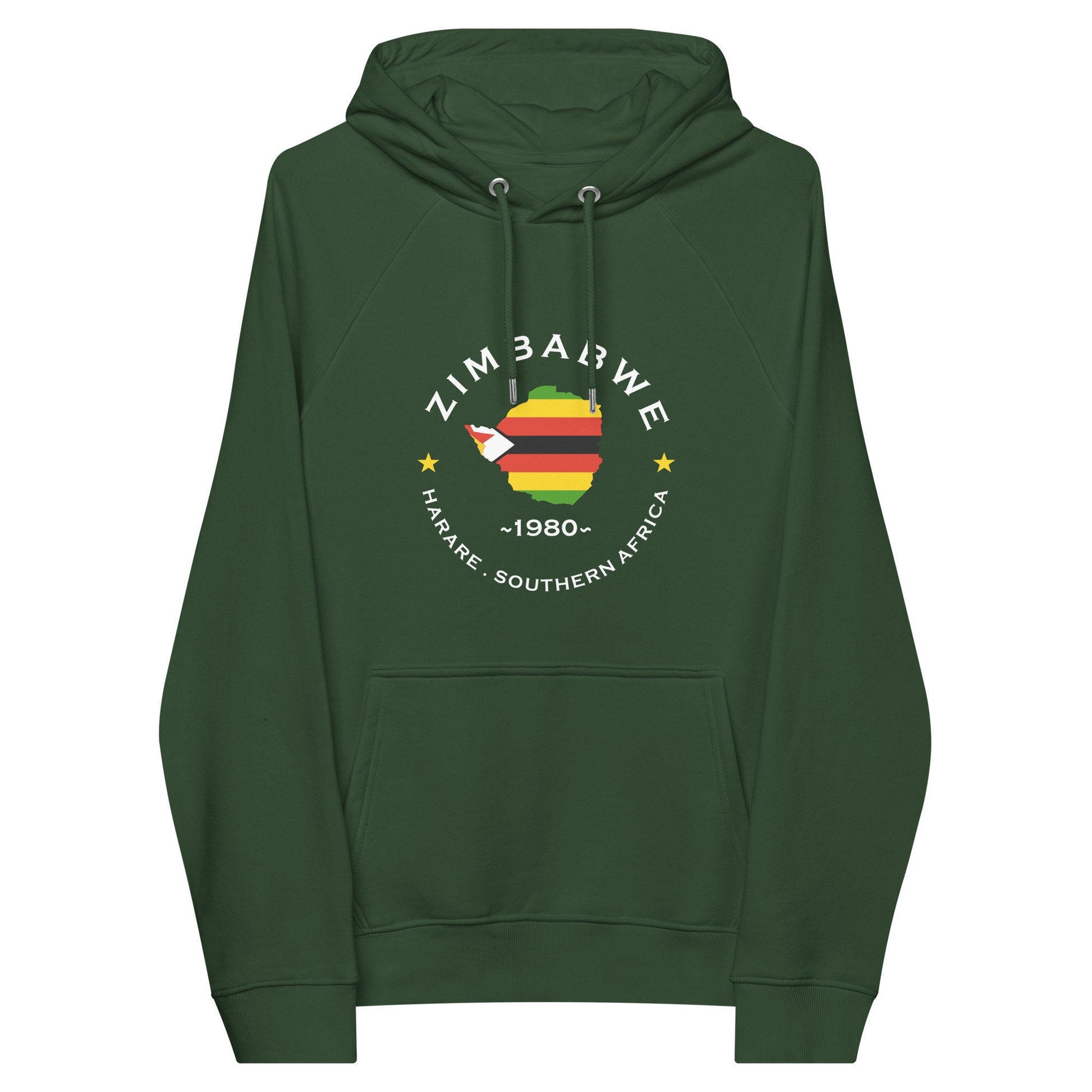 Zimbabwean Unisex eco raglan hoodie