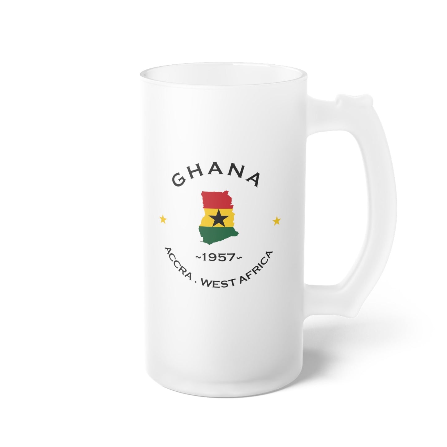 Ghanaian Frosted Glass Beer Mug