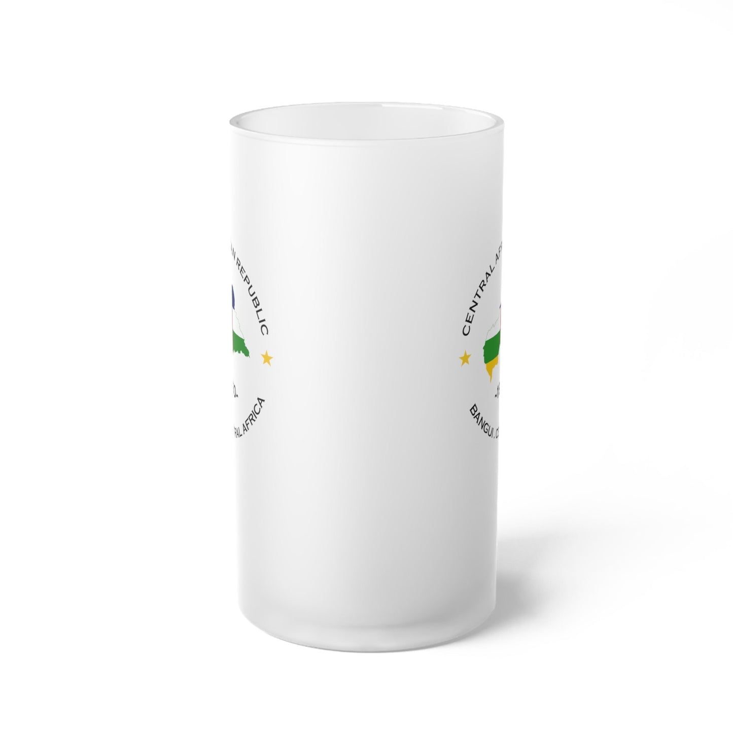 Central African Republic  Frosted Glass Beer Mug